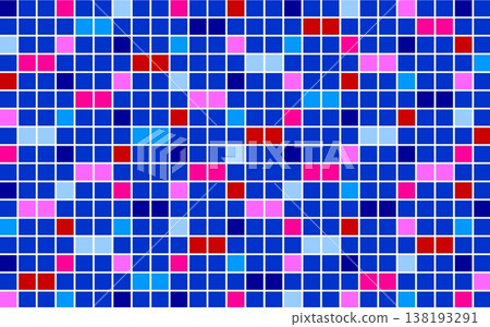 Geometric pattern, square, blue, red 138193291