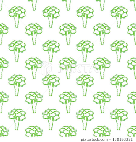 Green broccoli chalk drawing seamless pattern transparent background Green broccoli chalk drawing seamless pattern transparent background 138193351