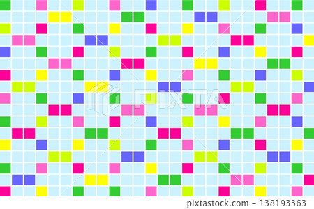 Geometric patterns, squares, light blue, pink, green Geometric patterns, squares, light blue, pink, green 138193363