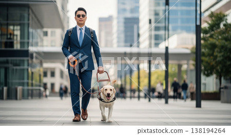 導盲犬和支持獨立生活的商界人士 導盲犬和支持獨立生活的商界人士 138194264