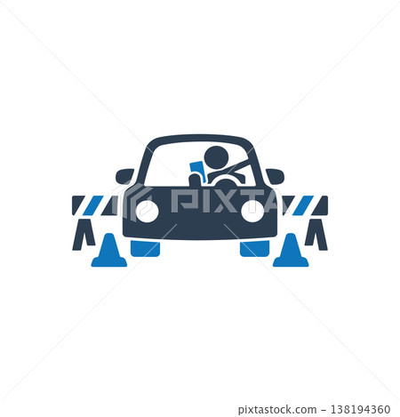 Distracted Driving Hazard Icon Distracted Driving Hazard Icon 138194360