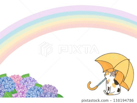 Cats and hydrangeas 138194786