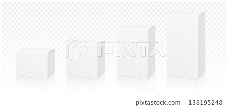 White 3D Cardboard Boxes Mockup. White 3D Cardboard Boxes Mockup. 138195248
