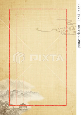 Chinese style ancient landscape and flower-and-bird illustration background 138195568