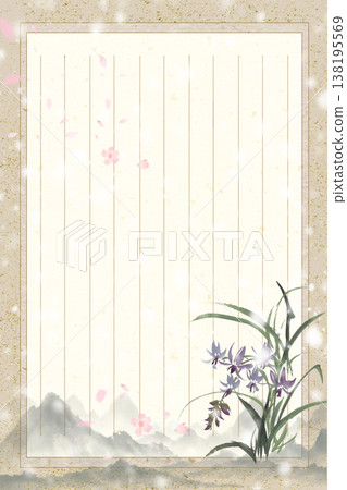 Chinese style ancient landscape and flower-and-bird illustration background Chinese style ancient landscape and flower-and-bird illustration background 138195569