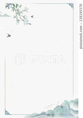 Chinese style ancient landscape and flower-and-bird illustration background Chinese style ancient landscape and flower-and-bird illustration background 138195570
