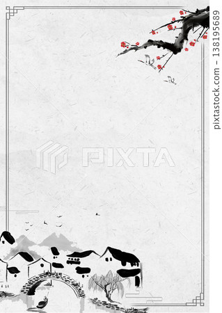Chinese style ancient landscape and flower-and-bird illustration background Chinese style ancient landscape and flower-and-bird illustration background 138195689