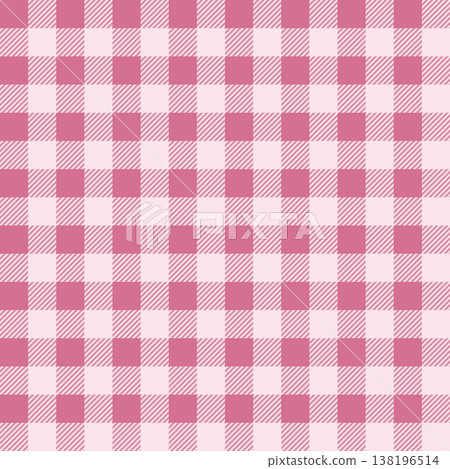 Seamless Pink and White Gingham Pattern, Classic Checkered Plaid Texture Background Illustration Seamless Pink and White Gingham Pattern, Classic Checkered Plaid Texture Background Illustration 138196514