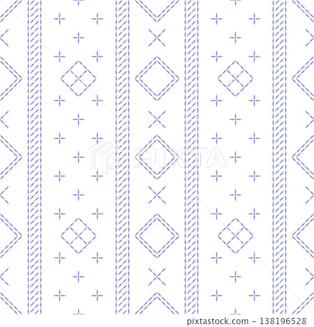 Sashiko Embroidery Seamless Pattern Sashiko Embroidery Seamless Pattern 138196528