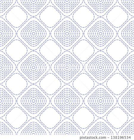 Japanese Sashiko Embroidery Seamless Pattern, Traditional Lavender Blue Fondant Cloisonne and Concentric Geometric Stitching, Oriental Textile Texture Japanese Sashiko Embroidery Seamless Pattern, Traditional Lavender Blue Fondant Cloisonne and Concentric Geometric Stitching, Oriental Textile Texture 138196534