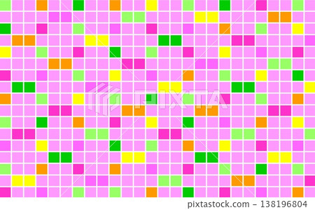 Geometric pattern, square, pink, orange, green Geometric pattern, square, pink, orange, green 138196804