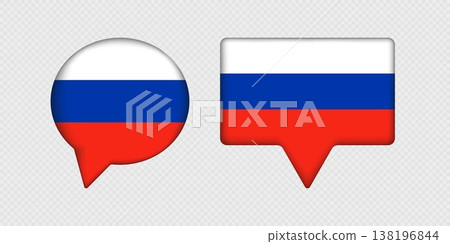 Flag of Russia in speech bubble. Flag of Russia in speech bubble. 138196844