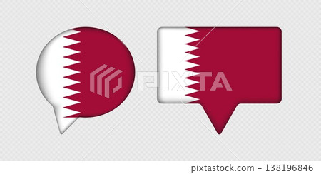 Flag of Qatar in speech bubble. Flag of Qatar in speech bubble. 138196846