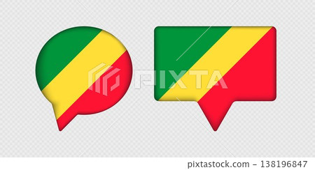 Flag of Republic of the Congo in speech bubble. 138196847