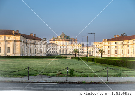 Stupinigi, turin, italy. March 23, 2026. Palazzina di caccia di stupinigi, baroque hunting lodge and royal residence, with its impressive facade and expansive lawns Stupinigi, turin, italy. March 23, 2026. Palazzina di caccia di stupinigi, baroque hunting lodge and royal residence, with its impressive facade and expansive lawns 138196952