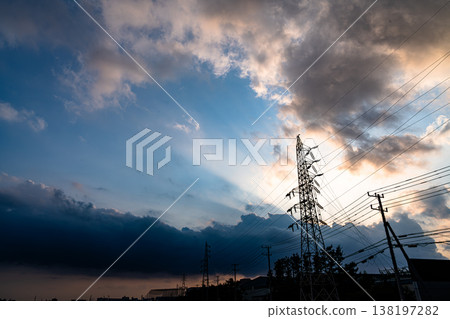 Sunset sky seen through the clouds 138197282