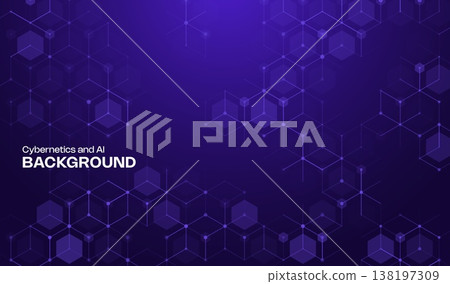 Abstract hexagon pattern finance event with tech blue grid and science background. Medical dna backdrop with molecule health connect and texture cell for banner. Data structure pattern. 138197309