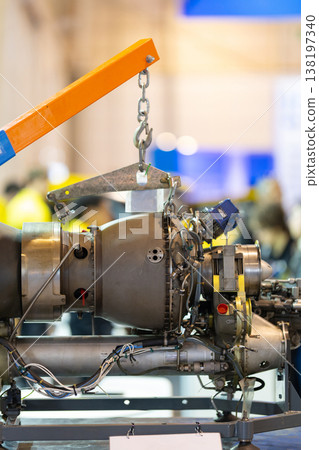 Detailed view of industrial jet engine component under maintenance Detailed view of industrial jet engine component under maintenance 138197340