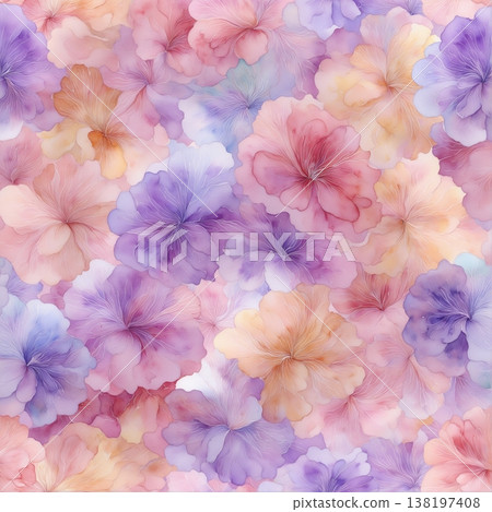 watercolor painting of leaf and flowers 138197408