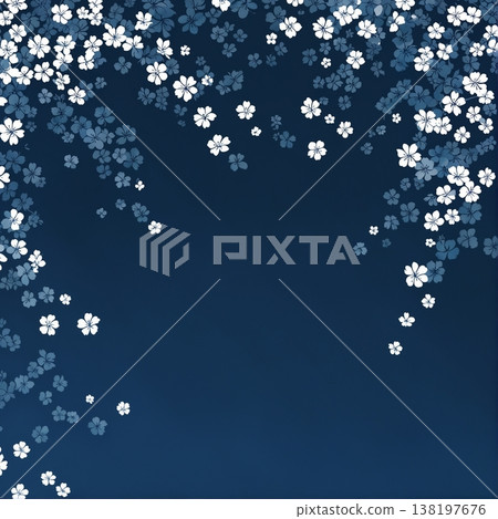 watercolor painting of leaf and flowers pattern 138197676