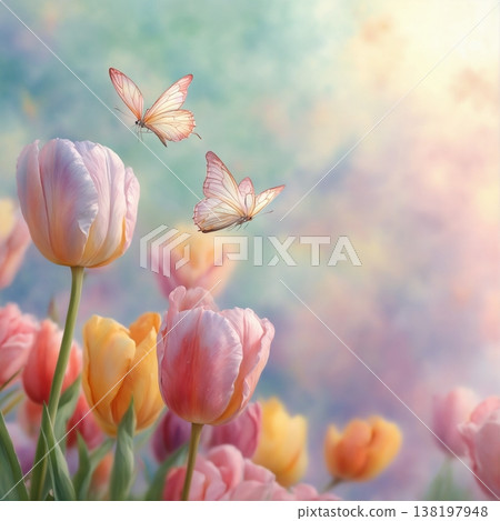 watercolor painting of leaf and flowers pattern watercolor painting of leaf and flowers pattern 138197948