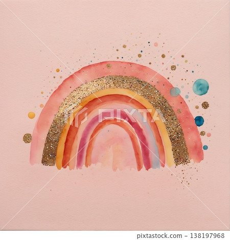 watercolor painting of leaf and flowers pattern watercolor painting of leaf and flowers pattern 138197968
