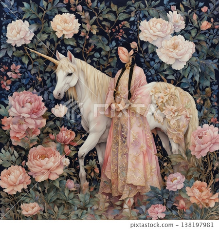 watercolor painting of leaf and flowers pattern watercolor painting of leaf and flowers pattern 138197981