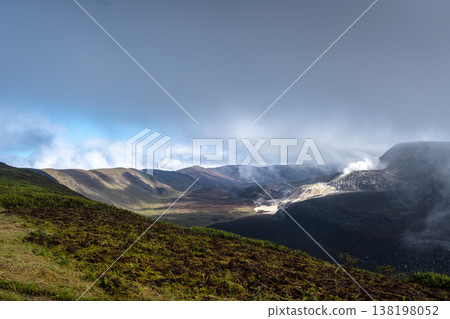 Beautiful landscape of Sierra Negra volcano on Isabela Island, Galapagos, Ecuador Beautiful landscape of Sierra Negra volcano on Isabela Island, Galapagos, Ecuador 138198052