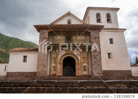 Ornate Facade of the Andahuaylillas Church in the Peruvian Andes Ornate Facade of the Andahuaylillas Church in the Peruvian Andes 138198074