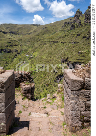 Inner View of Waqrapukara Archaeological Site in the Andean Highlands, Peru Inner View of Waqrapukara Archaeological Site in the Andean Highlands, Peru 138198077
