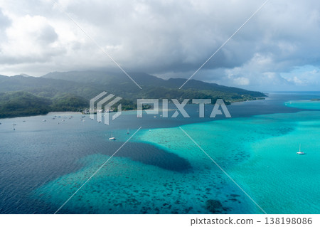 Aerial view of Raiatea island in French Polynesia 138198086