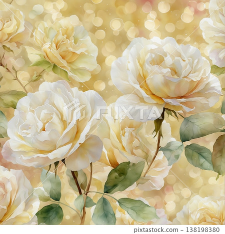 vintage seamless pattern with watercolor flowers vintage seamless pattern with watercolor flowers 138198380