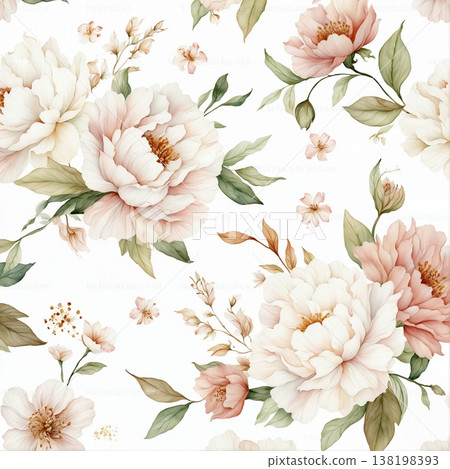 vintage seamless pattern with watercolor flowers vintage seamless pattern with watercolor flowers 138198393