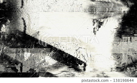 Black and White Glitch Texture with Scanline Artifacts Black and White Glitch Texture with Scanline Artifacts 138198644