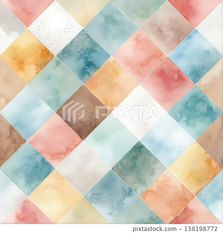 watercolor painting of leaf and flowers pattern watercolor painting of leaf and flowers pattern 138198772