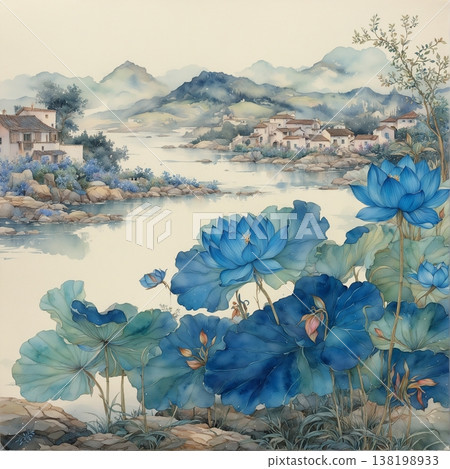 floral invitation card with watercolor flowers 138198933