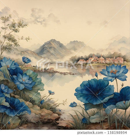 floral invitation card with watercolor flowers floral invitation card with watercolor flowers 138198934