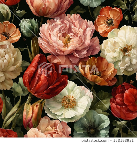 floral invitation card with watercolor flowers 138198951