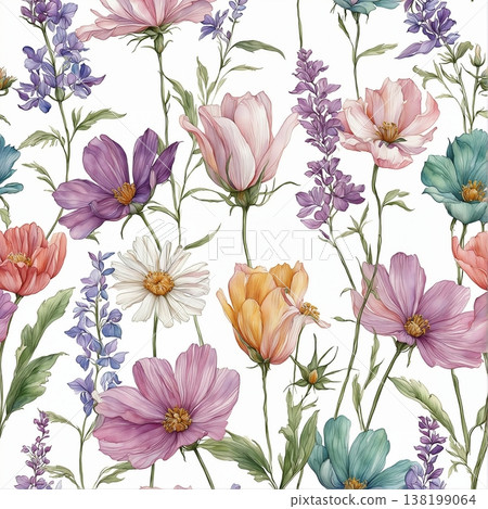 vintage style of tapestry flowers fabric pattern vintage style of tapestry flowers fabric pattern 138199064