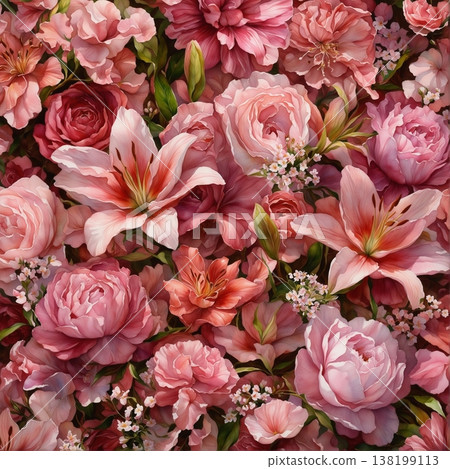 abstract pattern of flower and leaves abstract pattern of flower and leaves 138199113
