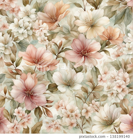 abstract pattern of flower and leaves abstract pattern of flower and leaves 138199140