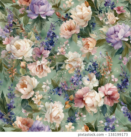 abstract pattern of flower and leaves abstract pattern of flower and leaves 138199173