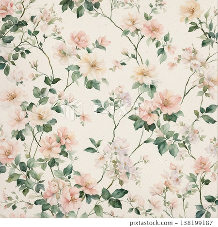 abstract pattern of flower and leaves abstract pattern of flower and leaves 138199187