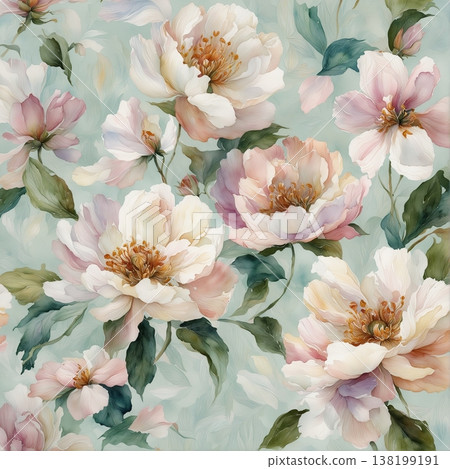 abstract pattern of flower and leaves abstract pattern of flower and leaves 138199191