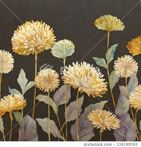 floral pattern with roses and wildflowers 138199393