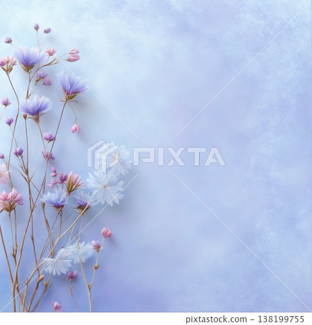 watercolor painting of leaf and flowers pattern 138199755