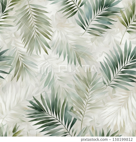 watercolor painting of leaf and flowers pattern watercolor painting of leaf and flowers pattern 138199812