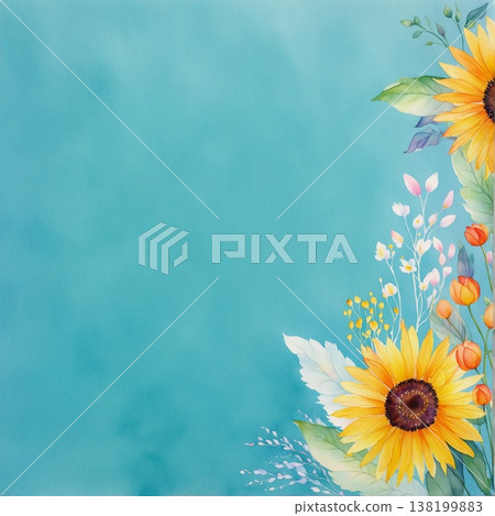 watercolor painting of leaf and flowers pattern watercolor painting of leaf and flowers pattern 138199883