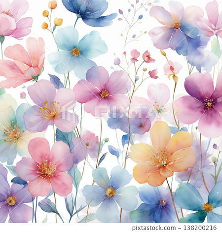 watercolor painting of flowers watercolor painting of flowers 138200216