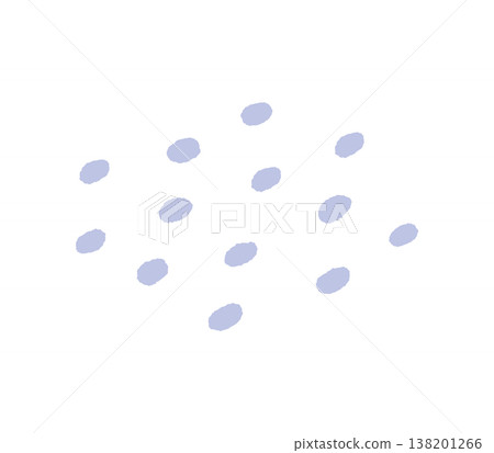 Simple and stylish light muted blue dot decoration - hand-drawn loose pastel oval embellishments 138201266